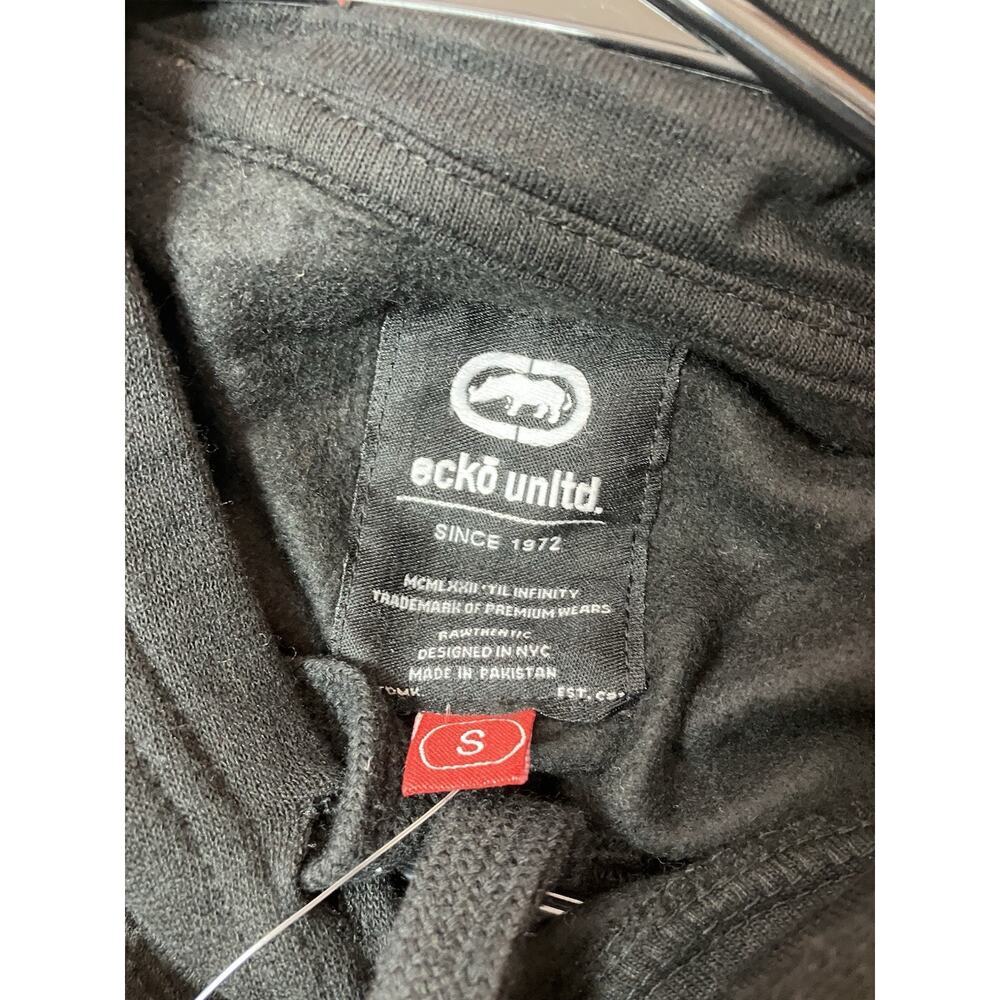 Ecko Unltd Hoodie Mens Small Black Pullover Sweatshirt Rhino Logo Streetwear New - Picture 4 of 8